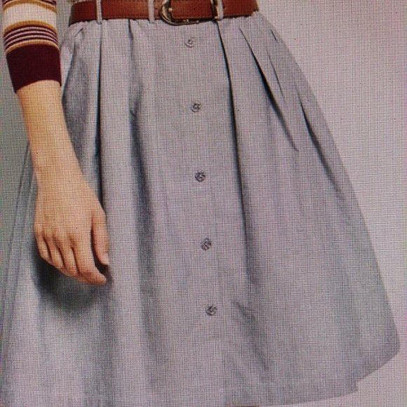 Modcloth Moon Living the Dream Grey Chambray Skirt XL NWT - Picture 1 of 10
